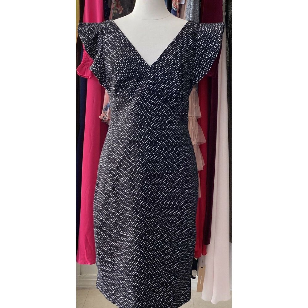 New ML Monique Lhuillier Polka Dot Sheath Dress - Picture 2 of 3
